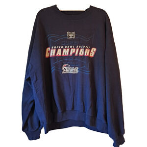 Vintage Patriots Super Bowl XXXVIII Champions Sweatshirt NFL Navy Size XL